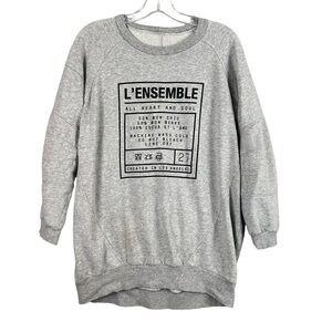 BCBGeneration Grey Oversized Pullover L’Assemble French Sweatshirt Size Small